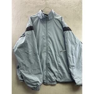 Vtg Reebok Windbreaker Jacket Mock Neck Mens Sz XL Blue 90's Y2K